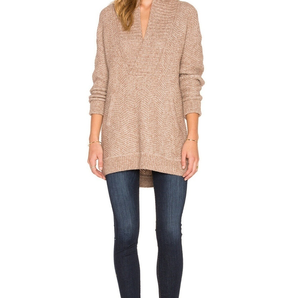 Vince S Chevron Alpaca Wool Pullover Tunic Sweater